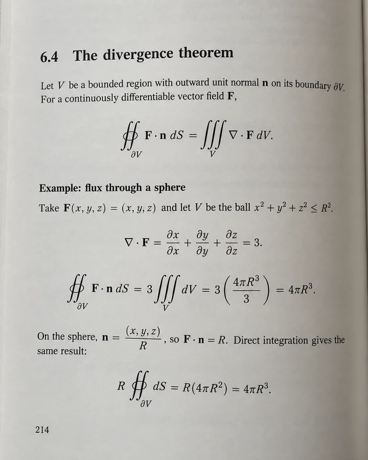 Divergence theorem and surface integrals